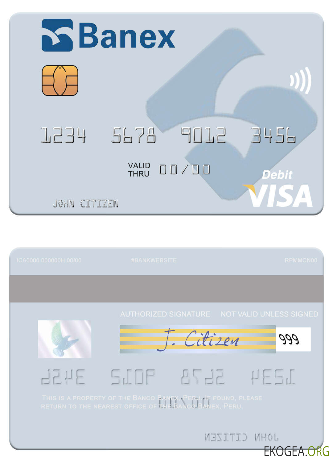 Carte de débit visa Banco Banex Pérou